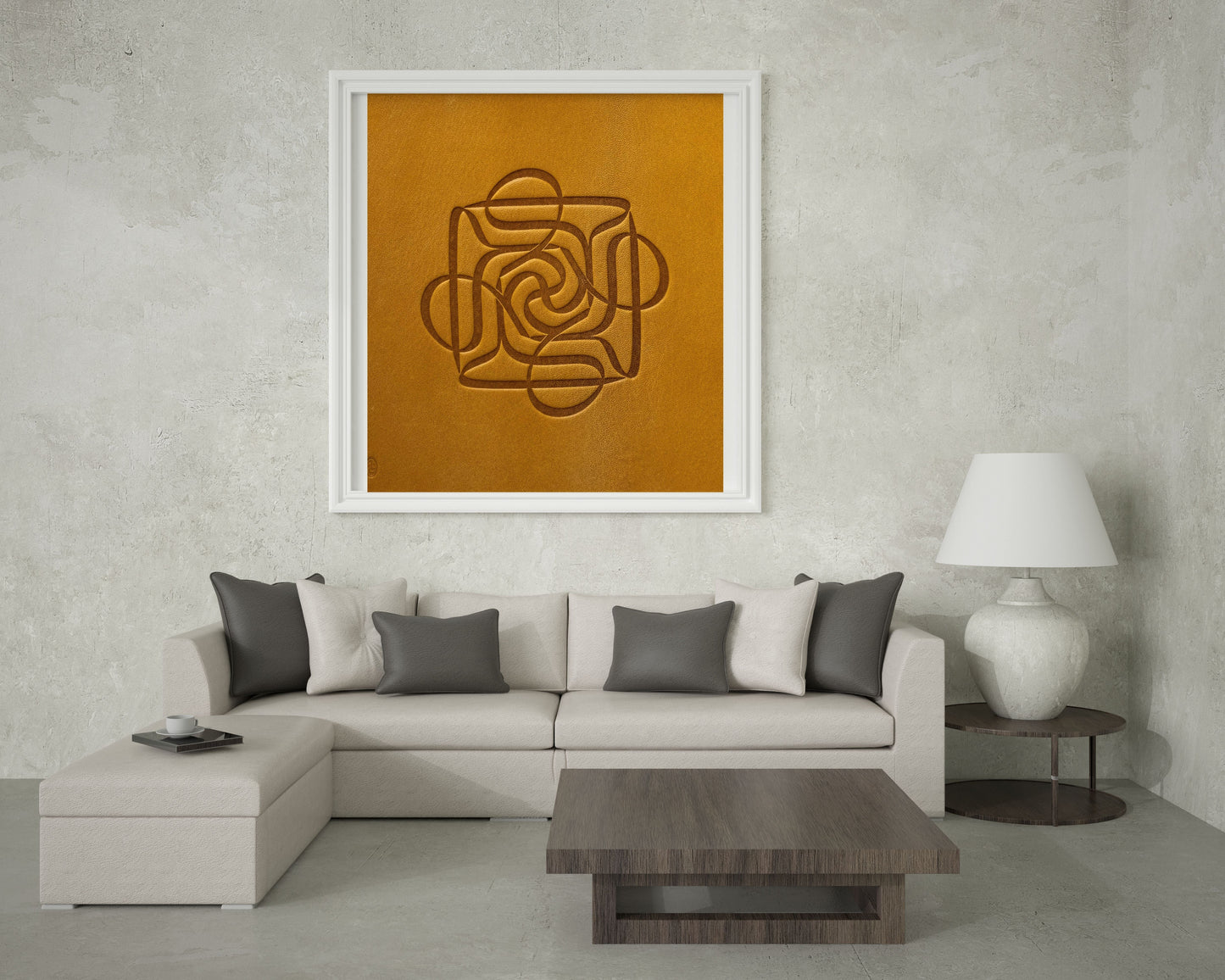 Dört Ali Sarı Deri Baskı Tablo