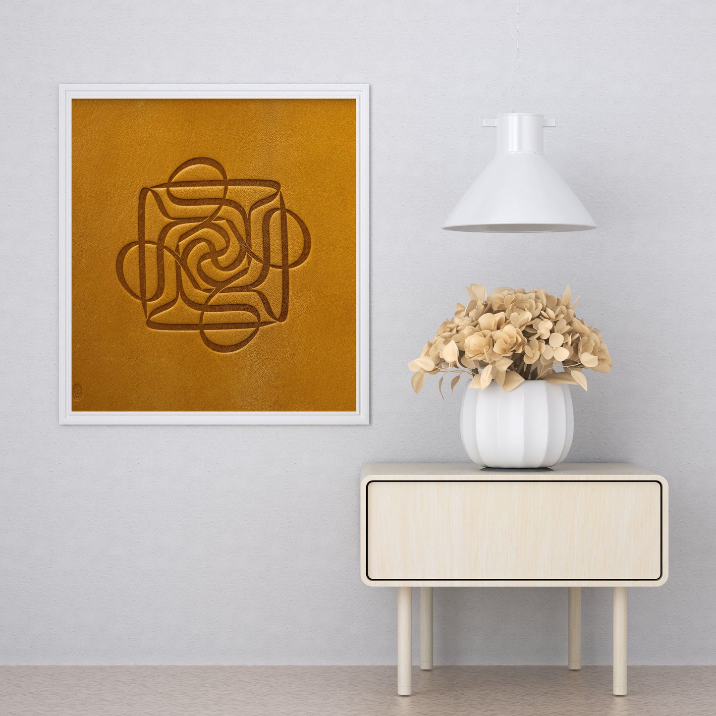 Dört Ali Sarı Deri Baskı Tablo