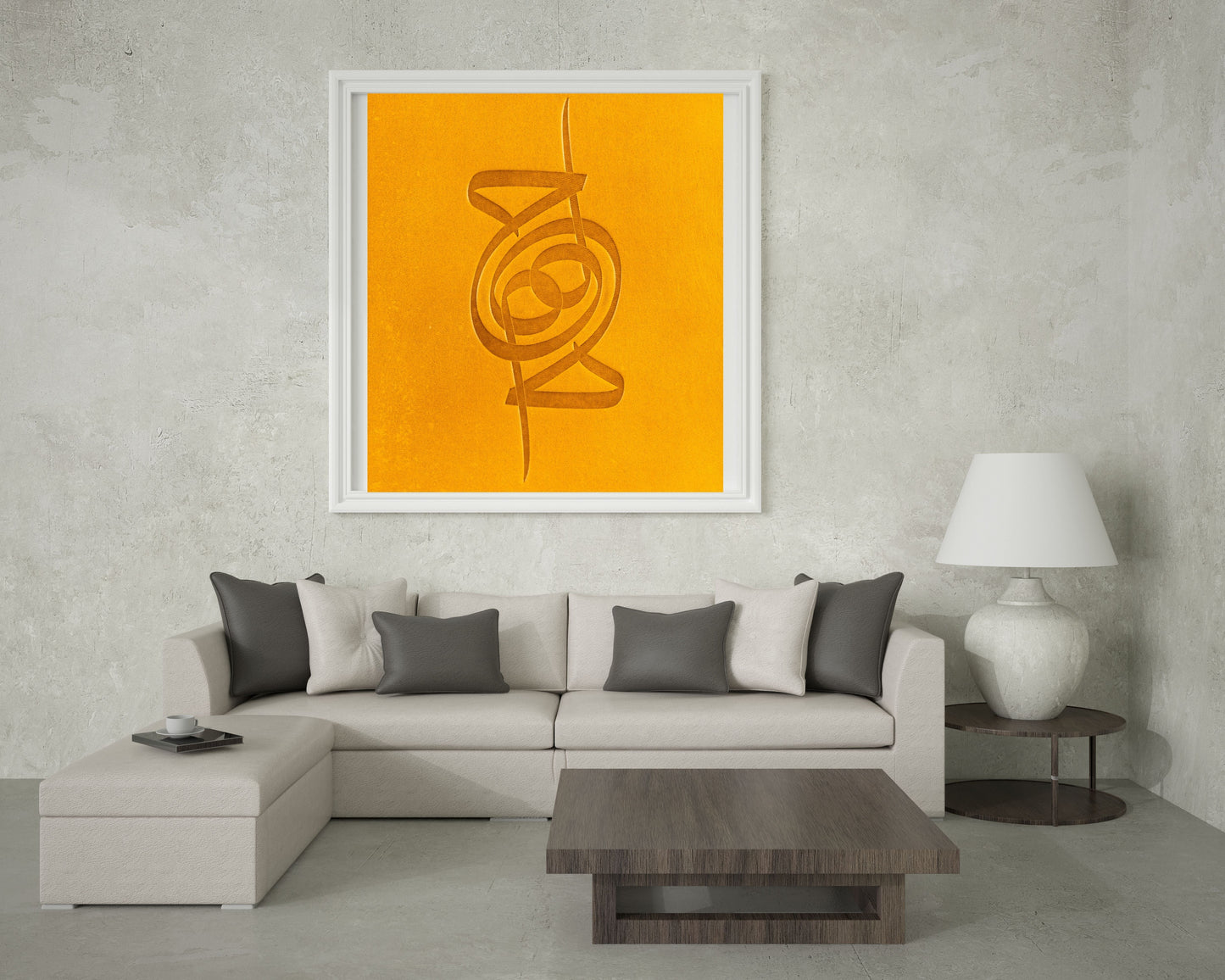 Ha-mim Sarı Deri Baskı Tablo