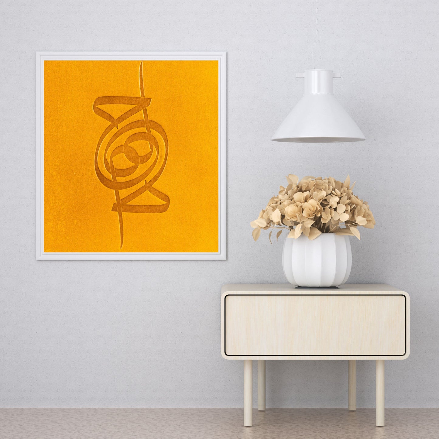 Ha-mim Sarı Deri Baskı Tablo