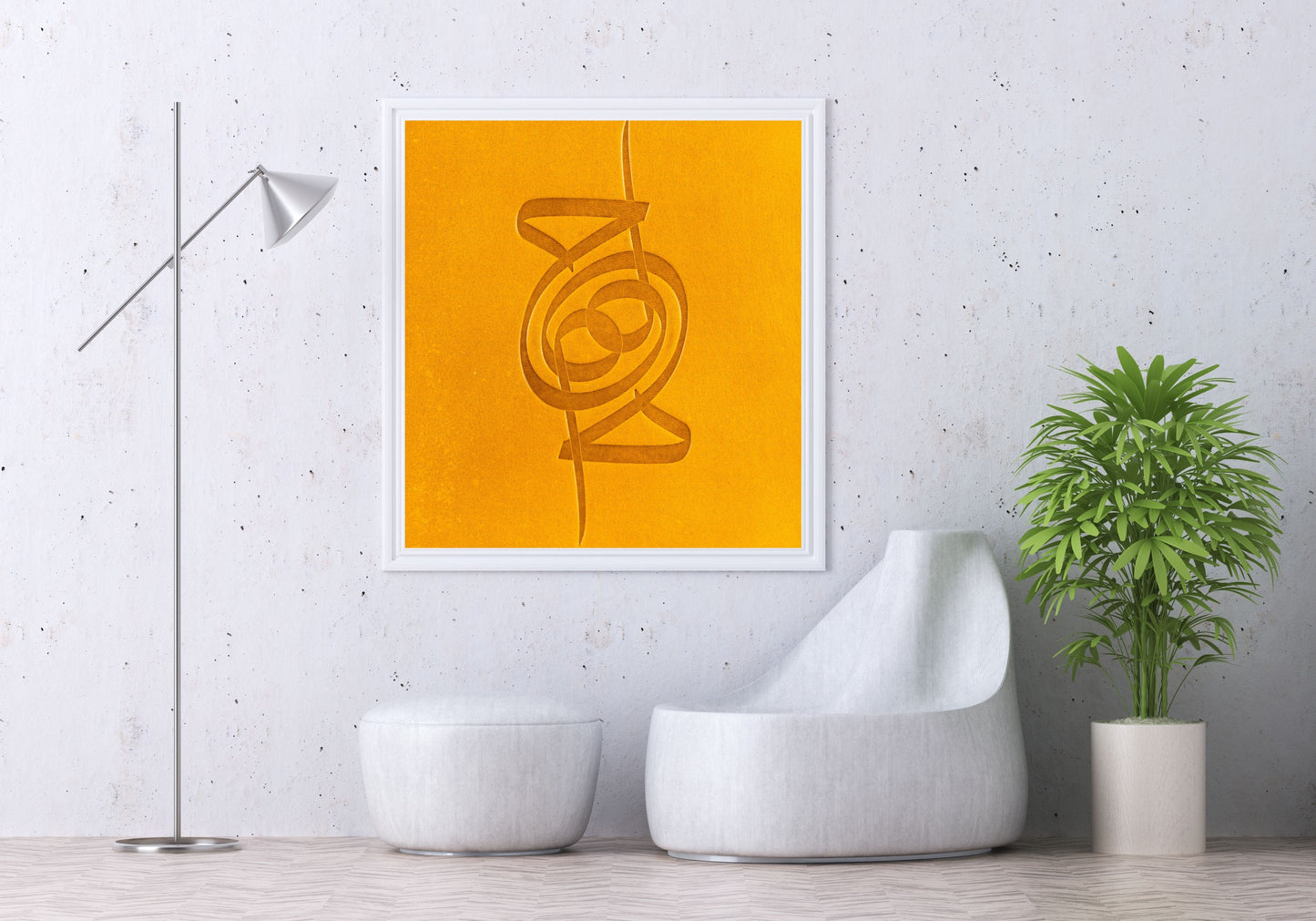 Ha-mim Sarı Deri Baskı Tablo